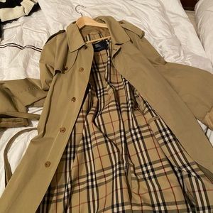 Burberry men’s trench coat with belt.